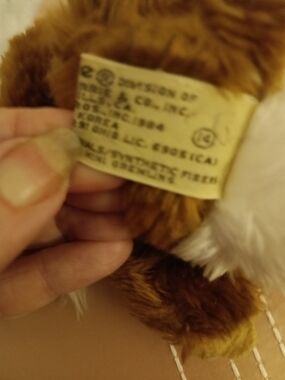 Plush Small Pet Toy - Brown and White Cozy Squeak